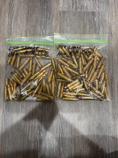 110 pcs .250 Savage BrassRemington R P HeadstampNEW
