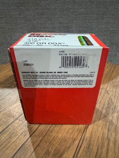 Hornady DGX .416 Caliber (.416
