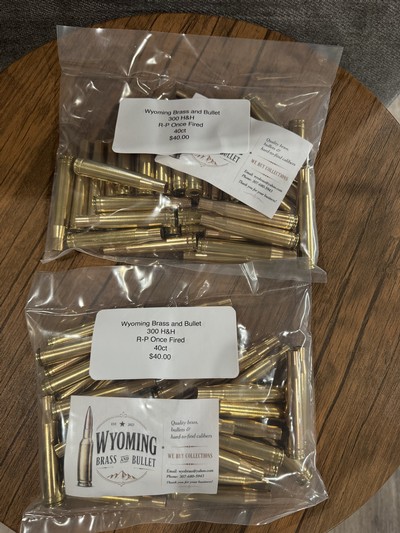 300 H&H Magnum R-P Headstamp Once-Fired Brass – Cleaned & Ready to Load – 40 Pieces Per Bag (2 Bags Available) - Image 1 of 2