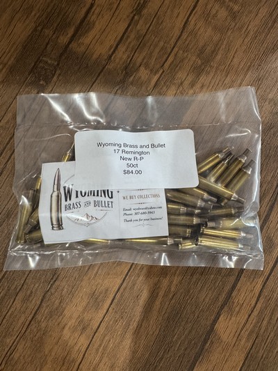 NEW Remington (R-P) 17 Remington Brass – 50 Pieces – Factory New – Unprimed - Image 1 of 2