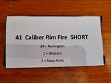 41 cal. rim fire short (Remingtion, Western, Navy Arms)
