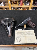 WW2 WALTHER P38 9MM PISTOL WITH CERTIFICATE OF CAPTURE AND HOLSTER - 1 of 10