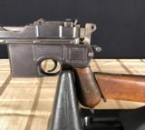 MAUSER C96 BROOMHANDLE PISTOL WITH ORIGINAL STOCK ALL NUMBERS MATCH - 3 of 8