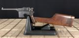 MAUSER C96 BROOMHANDLE PISTOL WITH ORIGINAL STOCK ALL NUMBERS MATCH - 1 of 8