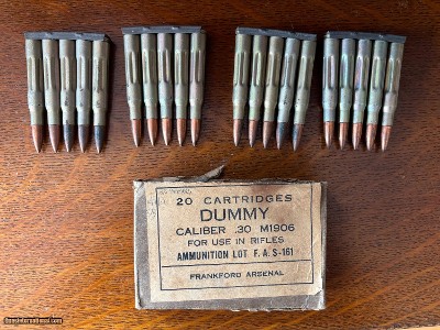 30-06 USGI Training Rounds/Frankford Arsenal Dummy Rounds 1903