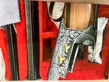 Beautiful Perazzi Live Pigeon 12ga. Shotgun three barrel set. Lots of gold engraving. - 2 of 9