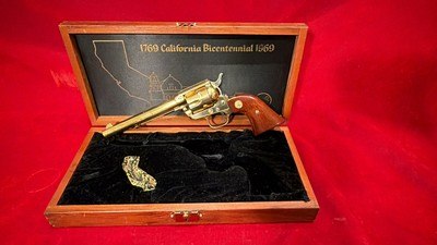 COLT Single Action Frontier Scout 22 LR GOLD Plated California Bicentennial Edition - Image 1 of 8