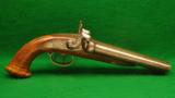 Belgian Double Barrel Percussion 57 Caliber Smooth Bore Pistol - 1 of 4