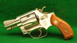 Smith & Wesson Nickel Model 36 Caliber 38 Special Round Butt DA Revolver - 1 of 2