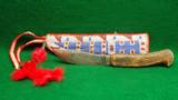 Sioux Beaded Knife Sheath with Early Skinning Knife - 1 of 3