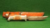 R. H. Ruana 5 inch Sheath Knife with Stag Slab Handle - 1 of 3