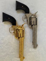 Consecutive Numbered Colt SAA engraved with cattle brands by Weldon Bledsoe 45LC Silver Gold - 8 of 9