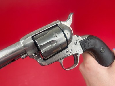 Colt Single Action Army Nickel .45 Colt w/ Colt Letter - Mfg. 1905 - Image 3 of 15