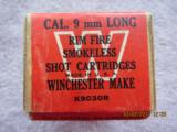 Rare Winchester 9mm Long Shot Box, Full & Factory-Sealed for the Model 36 Winchester - 3 of 7