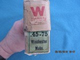 Winchester 45-75 Winchester for Model 1876 and Single Shot Rifles, Full 20 Ct Box, All Original - 6 of 8