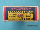 Winchester 250-3000 Savage Red/Yellow/Blue Box, Olin Call-out, Mid-1940s - 5 of 9