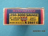 Winchester 250-3000 Savage Red/Yellow/Blue Box, Olin Call-out, Mid-1940s - 3 of 9
