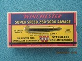 Winchester 250-3000 Savage Red/Yellow/Blue Box, Olin Call-out, Mid-1940s - 7 of 9
