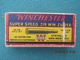 Winchester Super Speed 219 Zipper Red/Yellow/Blue Box, 1939-1945 era, Full - 6 of 8