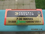 Federal Premium Vital Shok 7-30 Waters 120 Grain Sierra Gameking BTSP-FN for Winchester 94AE - 1 of 12