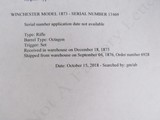 First Model Winchester 1873 44 WCF Special Order w/Cody Sheet - 20 of 20