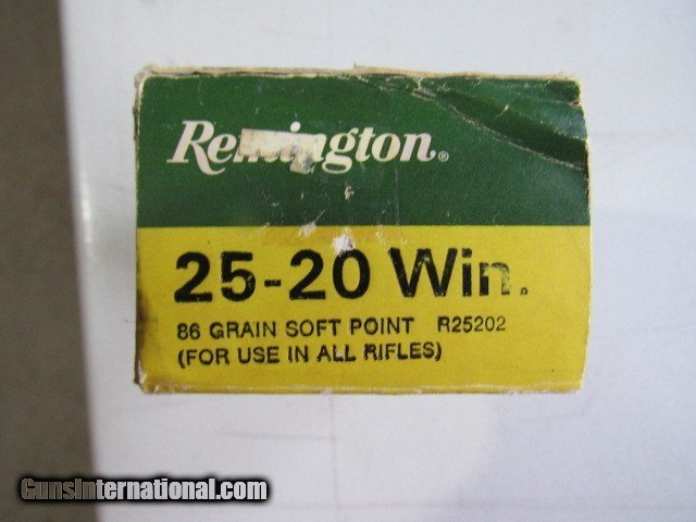 NEW OLD STOCK Remington 25-20 Winchester (25-20 WCF) 86 grain soft ...