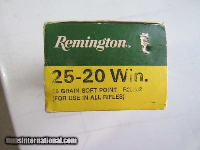 NEW OLD STOCK Remington 25-20 Winchester (25-20 WCF) 86 grain soft ...