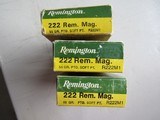 NEW OLD STOCK Remington 222 Rem Mag Ammo, 3 Full Boxes, FREE SHIPPING - 3 of 8
