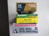 NEW OLD STOCK 243 Winchester Ammo Lot 3 Full Boxes FREE SHIPPING - 1 of 12
