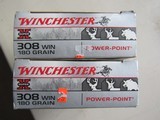 NEW OLD STOCK Winchester 308 Win 180 Grain PSP 2 Full BoxesFREE SHIPPING - 4 of 9