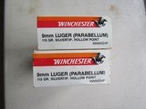 AMMO NEW OLD STOCK Winchester 9mm Silvertip Hollow Points 2 Full BoxesFREE SHIPPING - 1 of 9