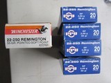 AMMO 22-250 5 Full Boxes New Old Stock Mixed BrandsFREE SHIPPING - 1 of 12