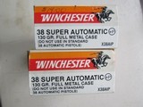 AMMO WINCHESTER 38 Super Automatic +P 2 Full Boxes New Old StockFREE SHIPPING - 1 of 8