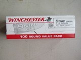 Winchester 9mm Ammo 115 FMJ 100 Round Pack New Stock FREE SHIPPING - 1 of 6