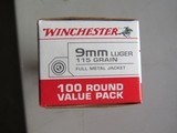 Winchester 9mm Ammo 115 FMJ 100 Round Pack New Stock FREE SHIPPING - 6 of 6
