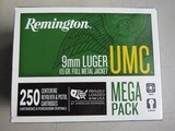 NEW STOCK Remington 9mm 250 Round Mega Pack UnopenedFREE SHIPPING - 1 of 6