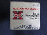 Winchester 32-20 (32 WCF) 100 Grain Lead 50 Round Box NOS - 1 of 8