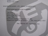 Winchester Model 1873 44 WCF Rifle Second Model, Special Order - 20 of 20