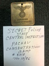 GERMAN MATCH BOX,MINIATURE LUGER,SECRET POLICE BADGE - 3 of 4