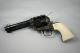 Colt SAA, .45 colt, 4 3/4", Ivory Grips, Class B Engraving, Black Power Frame, New in box - 3 of 5