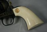 Colt SAA, .45 colt, 4 3/4", Ivory Grips, Class B Engraving, Black Power Frame, New in box - 4 of 5