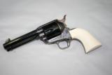 Colt SAA, .45 colt, 4 3/4", Smooth Ivory Grips, New in Box, Case Colored Frame, Hammer, Backstrap and Triggerguard - 1 of 3