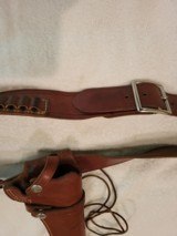 very rare Smith and Wesson leather gun belt and holster 38cal and hunter #275 rifle cartridge belt 30 cal - 3 of 7