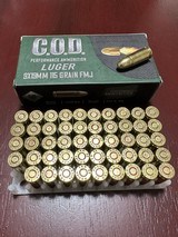 New premium Turkish (Turan Ammo) boxer primed reloadable brass C.O.D. brand 9mm Luger 115gr ammo: 500 round pack (10 boxes) $0.26/rd FREE SHIPPING! - 3 of 5