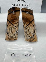 CUSTOM CROSS-CUT MAMMOTH IVORY 1911 PISTOL GRIPS