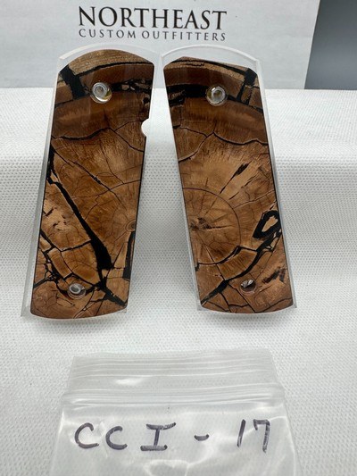 CUSTOM CROSS-CUT MAMMOTH IVORY 1911 PISTOL GRIPS - Image 1 of 1