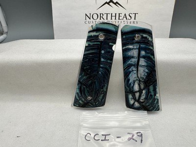 CUSTOM CROSS-CUT MAMMOTH IVORY 1911 PISTOL GRIPS - Image 1 of 1