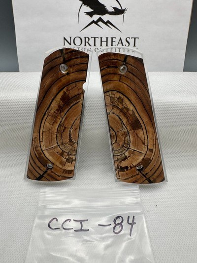 CUSTOM CROSS-CUT MAMMOTH IVORY 1911 PISTOL GRIPS - Image 1 of 1