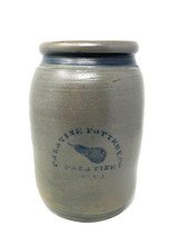 One-Gallon Palatine Pottery Co / Palatine / W.VA. Stoneware Stenciled Pear Jar - 1 of 8