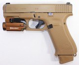 GLOCK 19X 9MM COYOTE TAN NIGHT SIGHTS, OLIGHT BALDR-S GREEN LASER/LIGHT